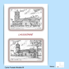CP M 43080-149 POSTCARD 2 DRAWINGS 43 LAUSSONNE