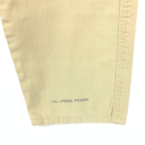 Pantalones de mezclilla cerrados para mujer talla 40 EE. UU. 24" cintura beige pierna cónica pedal empujador - Imagen 5 de 10