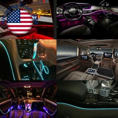 8M LED Neon Trim Light Glow Optic Strip Fiber Car Interior   Lighting APP~ #hj