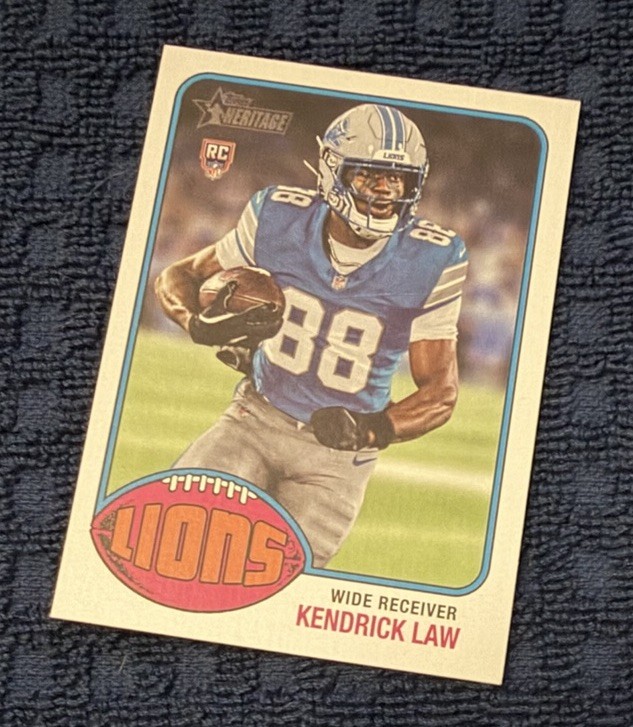 2026 Topps Heritage - Kendrick Law #68 RC - Detroit Lions Rookie