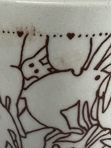 Vintage Taylor & Ng Le Lapin Rabbit Bunny Orgy Mug Brown & Cream Japan 1970's - Picture 8 of 9