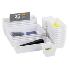 Mind Reader 25-Piece Drawer Organizer Set, St...