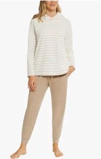 Max  Mia Women's Sz: XXL Brown Stripe Waffle Knit Lounge Set Hoodie Jogger