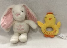 My First Easter Chick Rattle My 1st Easter White Bunny Rattle Gift NEW