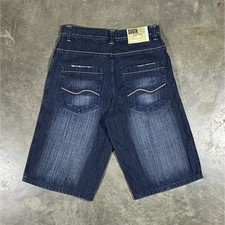 Vintage Y2K South Pole Dark Wash Denim Shorts Baggy Fit Size 34