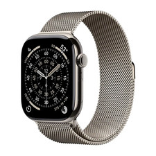 Apple Watch Series 11 46mm Cell Natural Titanium Case Milanese Loop SM MFCY4LW/A