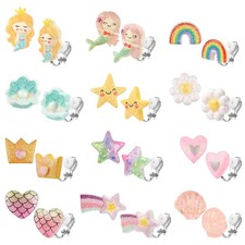 12 Paar Glitzer Ohrclips für Mädchen - Harz...