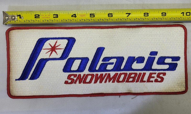 Vintage POLARIS Snowmobile sew-on Patch new old Snowmobiles 10"
