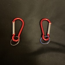 2 sets of 2pc 3" Aluminum RED Carabiner Gourd Shape Spring Snap Keychain Clip
