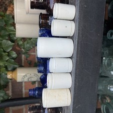 Victorian  ironstone stoneware ointment pots 