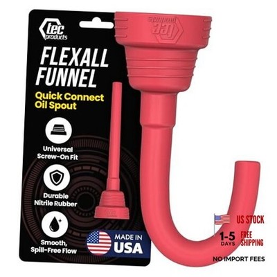 FlexAll Quick Connect Oil Spout - Nitrile Rubber Screw-on Oil Change Funnel &