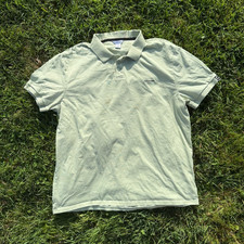 Calvin Klein Men's XL Green Solid Knit Cotton Polo Shirt Short Sleeve Logo
