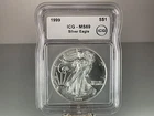1999 American Silver Eagle 1 oz .999 Fine Silver - ICG MS69