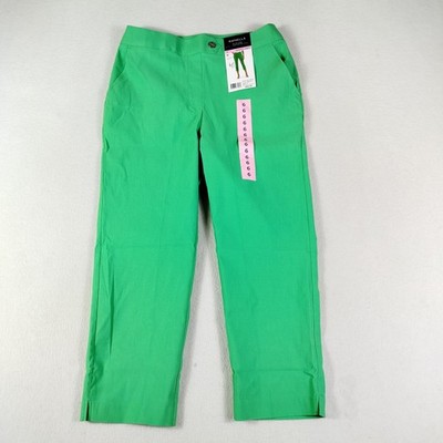 Rafaella Capri Pants Womens 6 Kelly Green Stretch Functional Pockets RS85F073