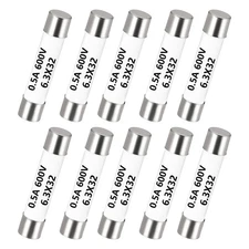 10PCS DMM Fuses, Fast Blow 0.5A 600V Ceramic Fuses for Multimeter, 6.3x32mm