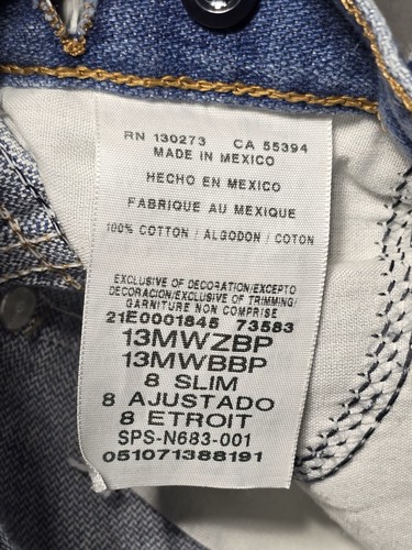 Wrangler Boys Slim Fit Blue Jeans 13MWZBP Size 8 Slim Fit Cowboy Western PBR Lot - Picture 12 of 14