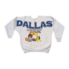 Vintage Dallas Cowboys Spellout Garfield Graphic Pullover Gray Sweater Large
