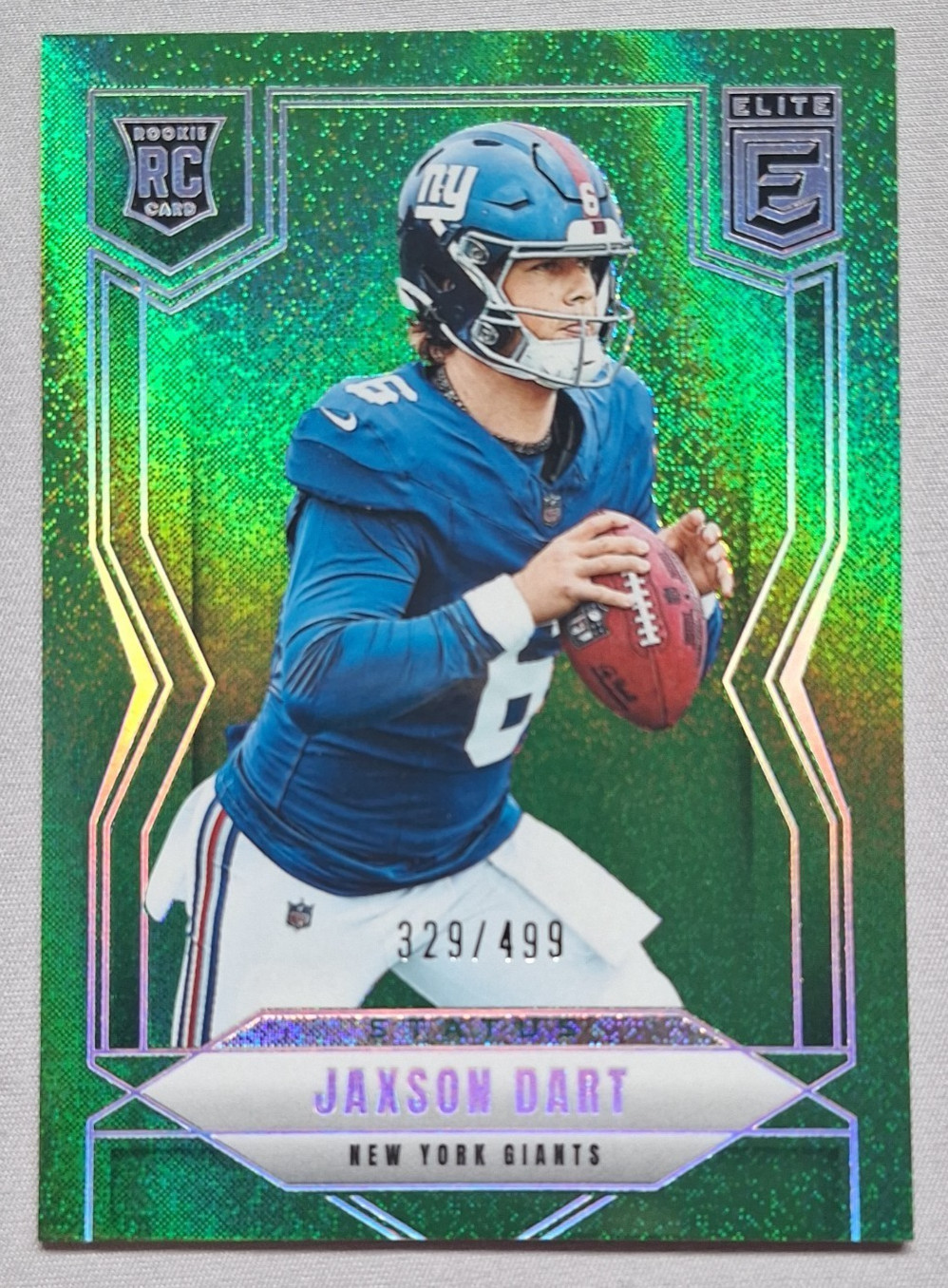 2025 Panini Donruss Elite - Rookies Jaxson Dart #103 Status Sparkle 329/499 (RC)