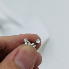 3mm Round Solitaire 925 Sterling Silver CZ Stud Earrings