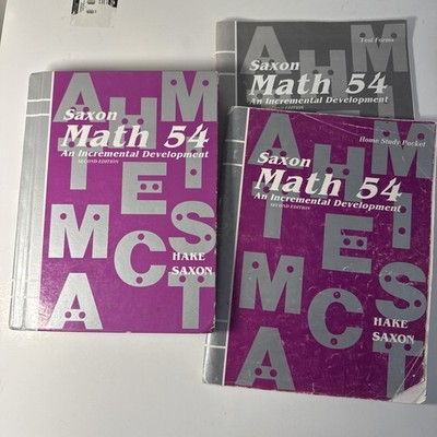Saxon 54 Math SET (2nd Edition) Textbook, Answers, And Tests (cover Wear!)