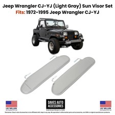 Light GREY Sun Visors Jeep CJ YJ Wrangler 72-95 | USA Made |