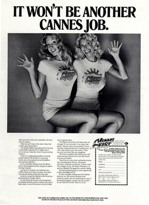 1978 Miami Fest: Won't Be Another Cannes Job Vintage Print Ad