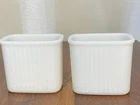 Set Of 2 Vintage Milk Glass Condiment Container Jars Anchor Hocking