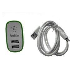 Cable USB Home 2 ports mur blanc pour chargeur iPhone5 / iPhone6 / iPad / iPod