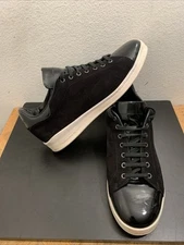 Alexander McQuee Black Suede Patent Leather Sneakers Men Sz 45 US 12