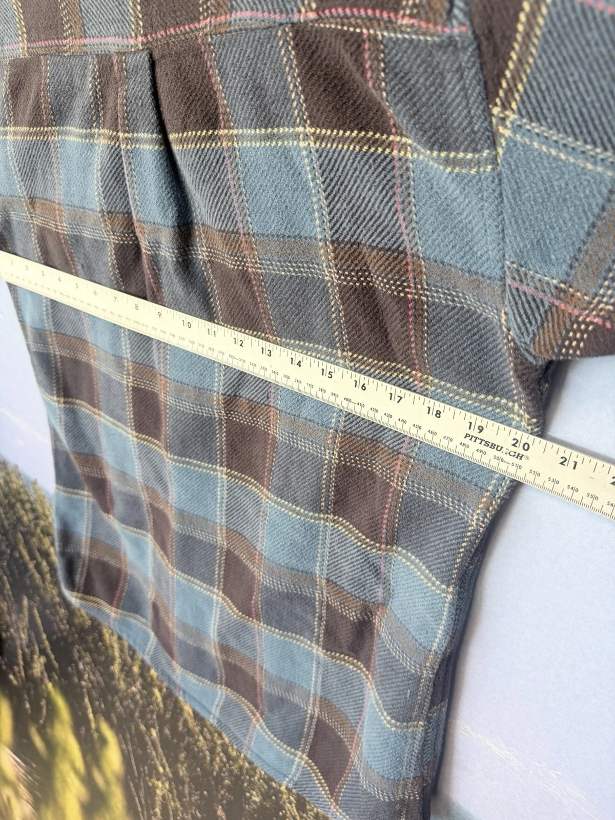 Matix Plaid Flannel Snap Button Shacket, Mens Size Large, Y2K, Grunge image 7