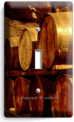 RUSTIC VINAGE WINERY CELLAR AGED WOOD WINE BARREL 1GANG LIGHT SWITCH PLATE DECOR