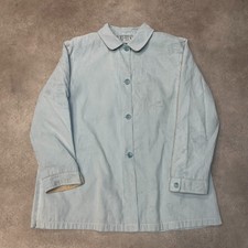 London Fog Trench Coat Womens Xl Button Up Over Jacket Baby Blue