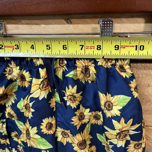 Pantalones cortos de baño Peyton Parker talla XS 6/7 azul amarillo girasoles forrados elásticos - Imagen 7 de 8