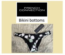 Bikini bottoms FRENCH CONNECTION FCUK BLACK WHIT swimwear swim briefs Size 8 XS