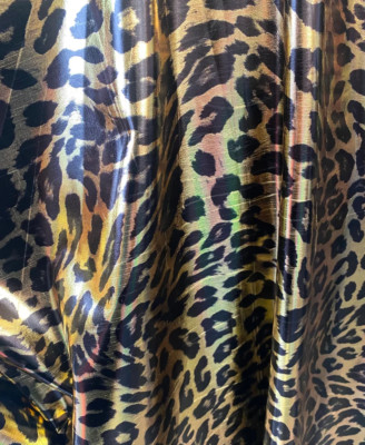 black Cheetah Leopard poly 4 way stretch Spandex fabric dancewear swimwear