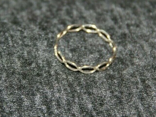 Sterling Silver Chain link stack able ring size 5 Pinkie ring Vintage New 1990's