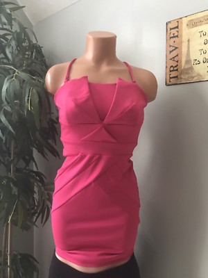 lipsy pink dress Lipsy London Hot Pink Strapless Or With Straps Mini Dress Size UK 6 US 2