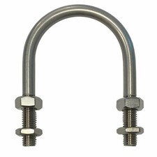 U-Bolt M12 x160 mm Thread, 60 mm Inside Diam, 200 mm Inside Height Stainless