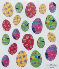 Glitter Decorated Easter Eggs Clear Scrapbook Craft Stickers