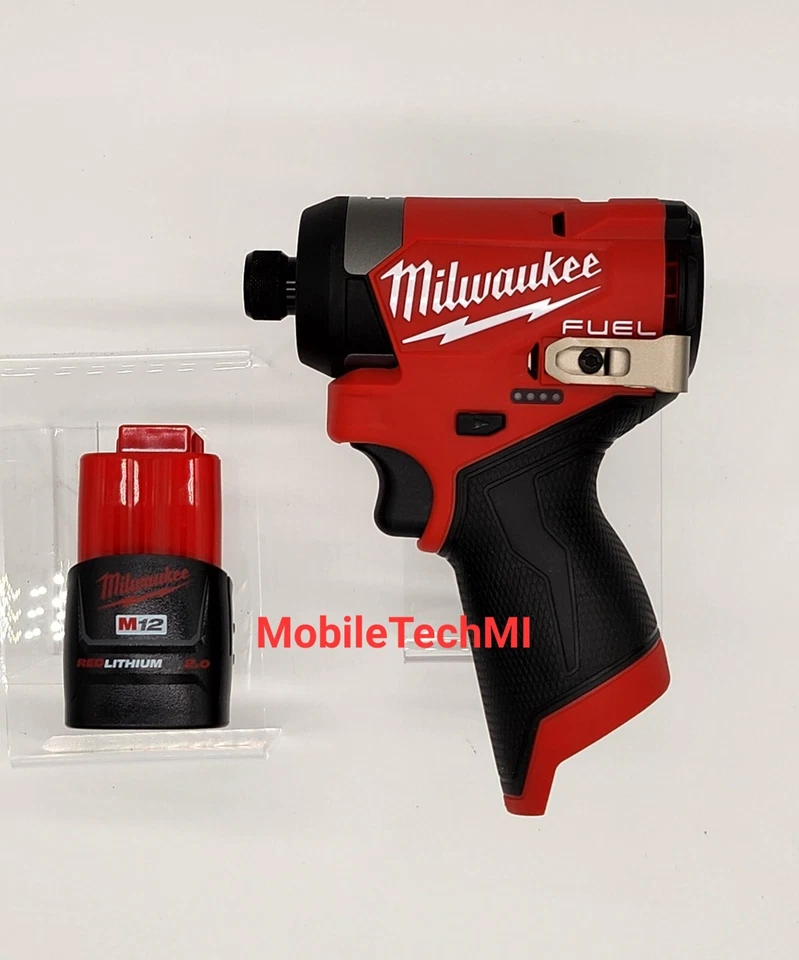 NOVA Bateria Milwaukee M12 3453-20 COMBUSTÍVEL 1/4" Driver de Impacto Hexagonal GEN 3 + 2.0 Ah OEM - Imagem 2 de 4