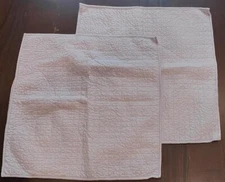 Set of 2 Urban Habitat Gray Quilted Euro Pillow Sham 26x26 Light Blue Trim