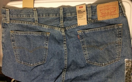 Levis 505 pantaloncino regular uomo taglia 44 stone wash lunghezza ginocchio denim pesante - Foto 28 di 29