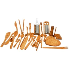 Wooden Cooking Utensils - Handmade from Olive Wood - Unique Bio Kitchen Products