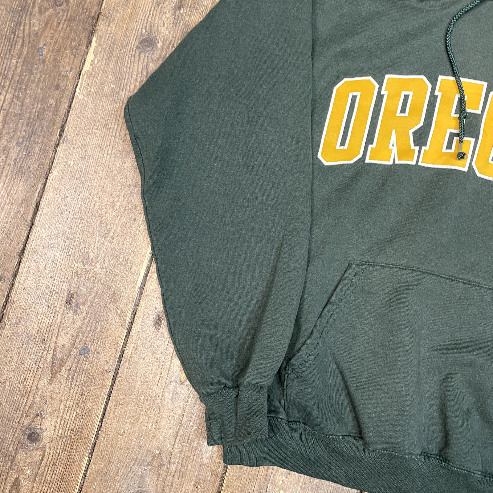 Champion Hoodie Mens Y2K Oregon College Spellout Sweatshirt, Green, Small image 6