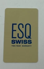 ESQ Swiss Watch Warranty Blank Card