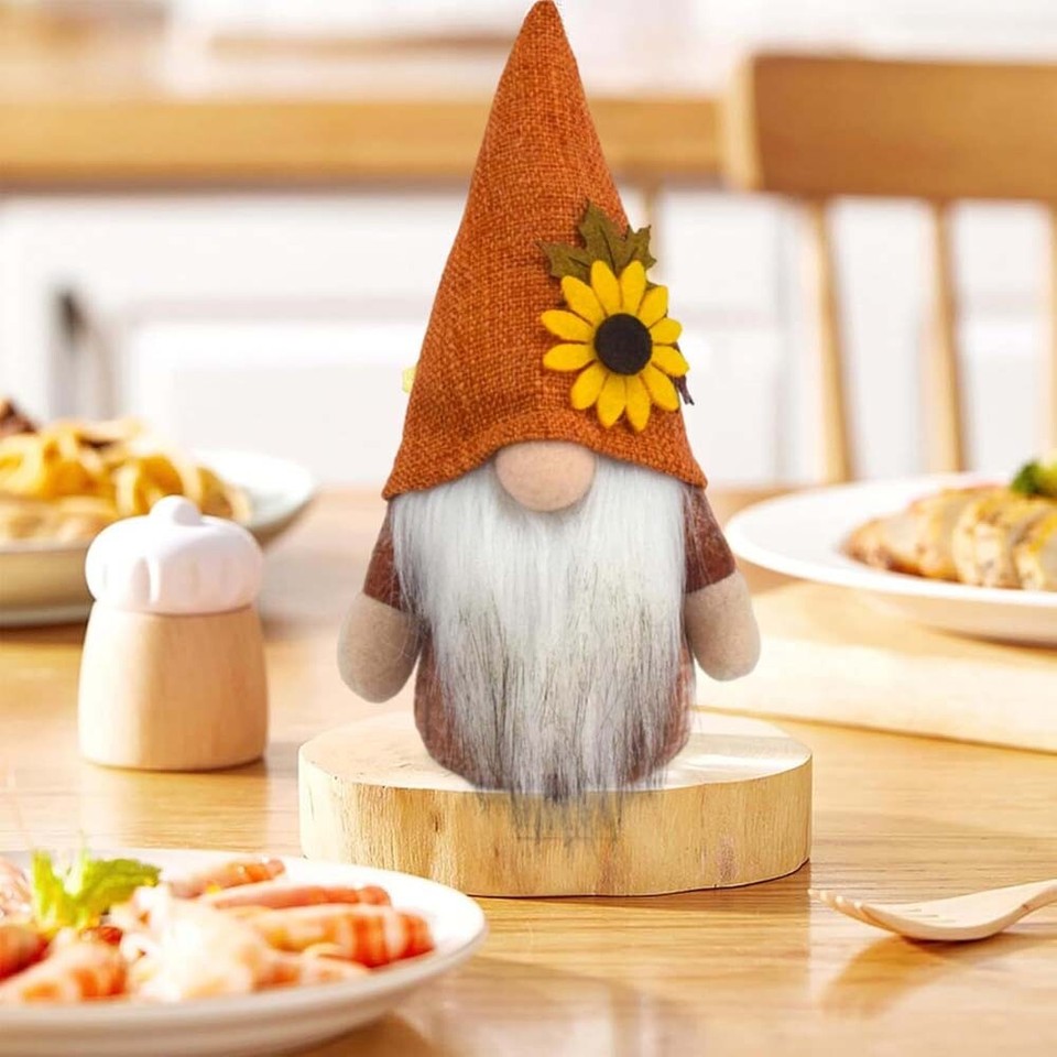 DAZONGE Décoration De Thanksgiving, 3 Nains De Récolte En Peluche Pour Décoration De Plateau à Niveaux, Décorations De Thanksgiving Pour La Maison, Feuilles D'automne Et Nains De Pattes Pendantes Pour