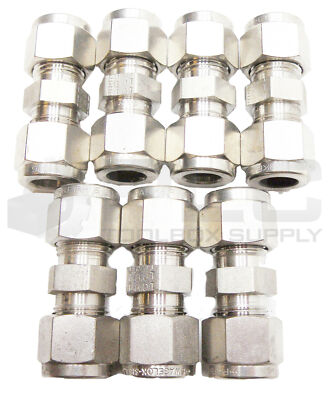 LOT OF 7 NEW PARKER 316 EBOT STRIAGHT UNION TUBE FITTING