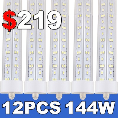 T8 8FT 144W LED Tube Light FA8 Single Pin 8 Foot LED Shop Light Bulb 18000LM