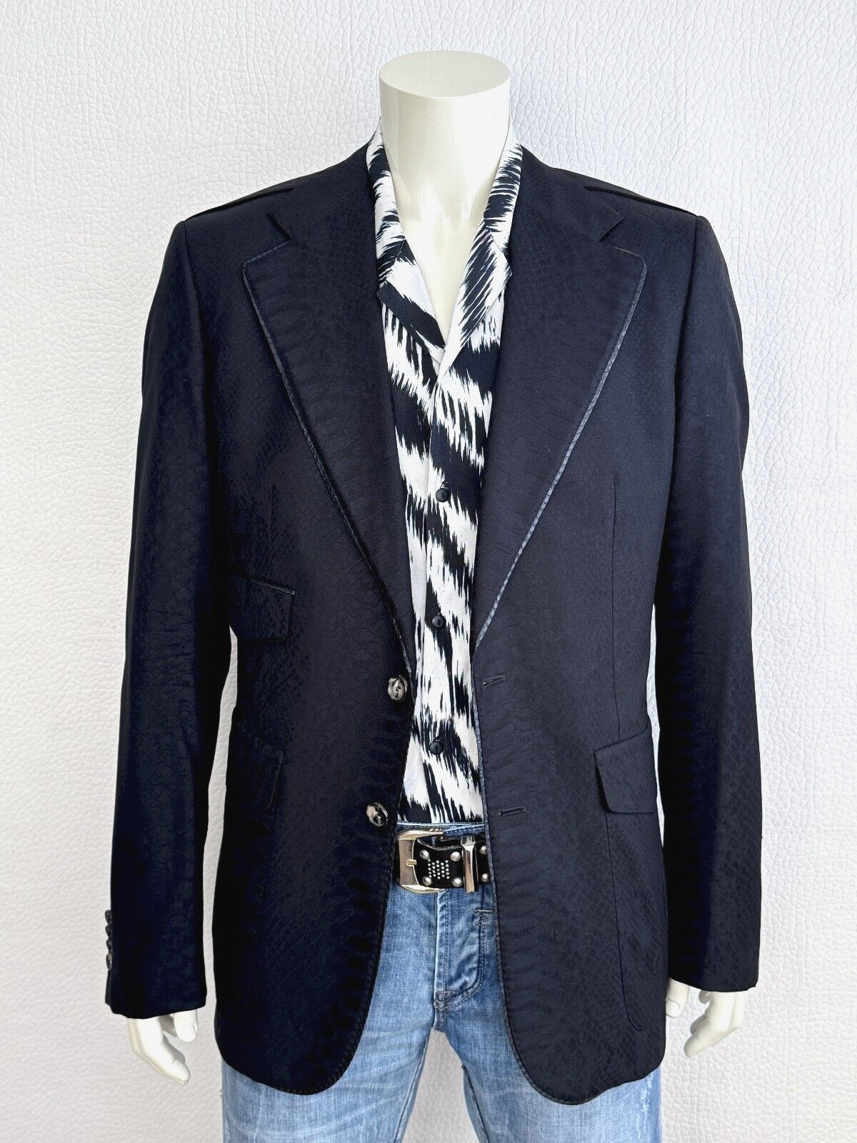 RARE Roberto Cavalli Python Print Jacket IT52- US… - image 1