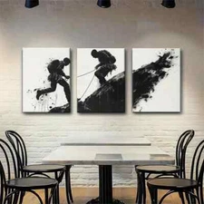 3pcs Adventure Climbing White Abstract Perfect Wall Art Canvas Framed 50x70cm